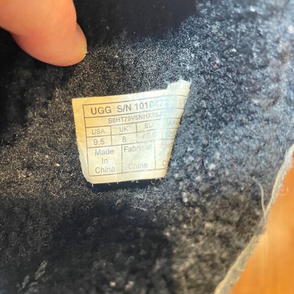 UGG Women's Black Leather & Gray Wool Tall Boots with Buckle Accent 9.5 - Picture 16 of 16